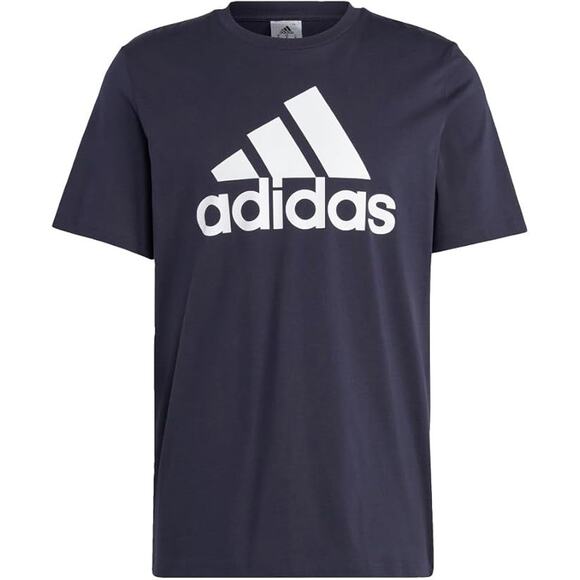 NWT adidas Men's Essentials Single Jersey Big Logo T-Shirt, Ink/White-Size M - Picture 1 of 5